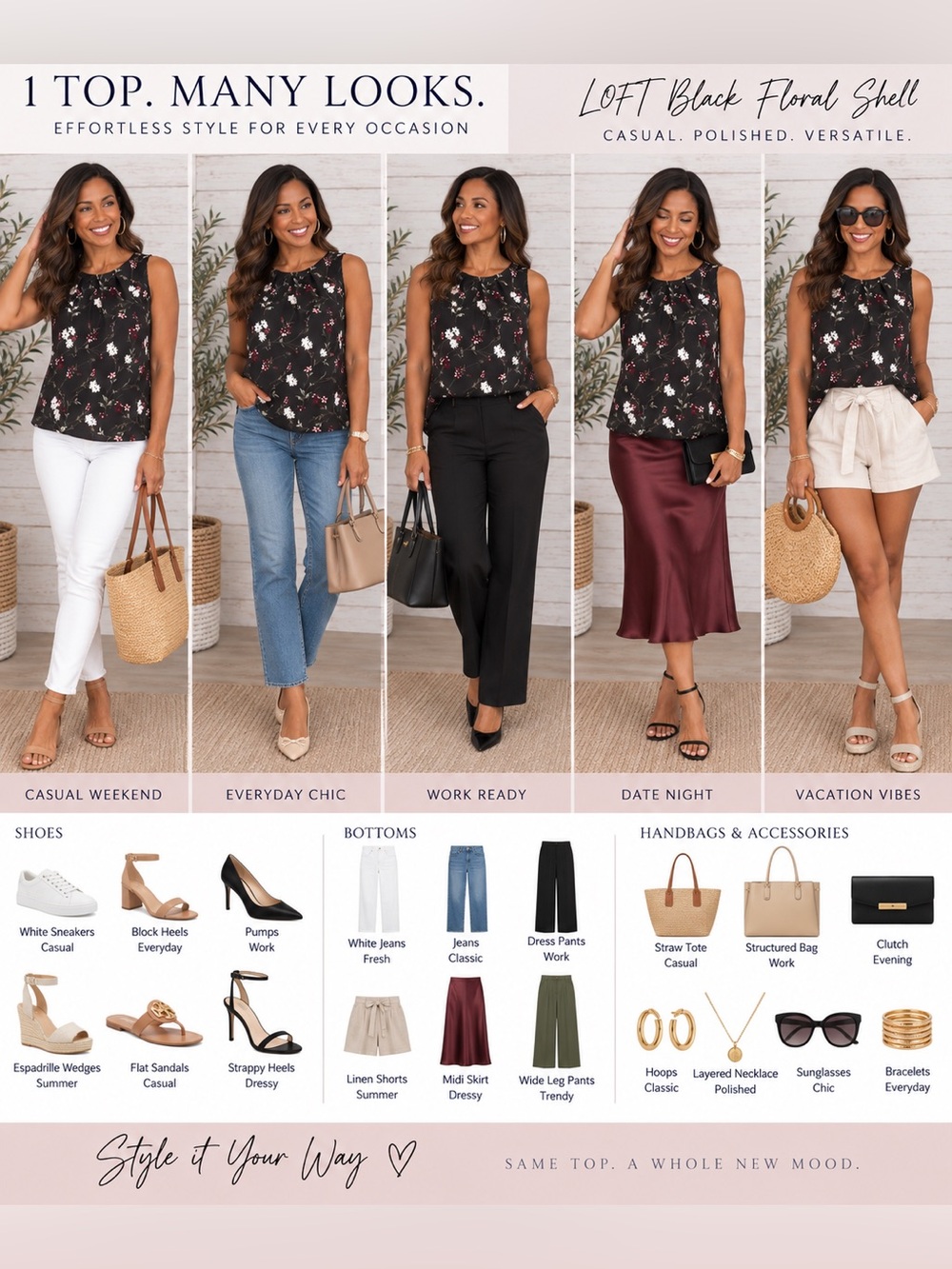 LOFT Floral Shell Top - Small - Picture 15 of 16
